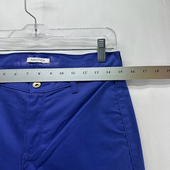Nautica Pants Women Sz 4 Slim Fit Ankle Chino Mid Rise Casual Stretch Royal Blue - Picture 8 of 10